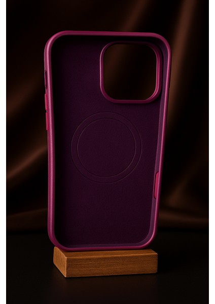iPhone 16 Pro max Magsafe Uyumlu Vişne Rengi Premium Silikon Kılıf – Tutkunun Rengi Cebinde modelleri