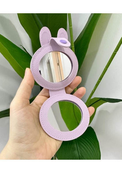 Boncuklu Mini Cep Çanta Aynası Tavşan Mor fiyatları