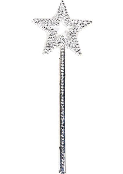 Yıldız Model Peri Asası Melek Asası Prenses Asası Metalize Gümüş Renk