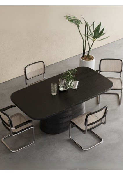 Barocco Italyan Still Oval Ahşap Yemek Masası 100X190