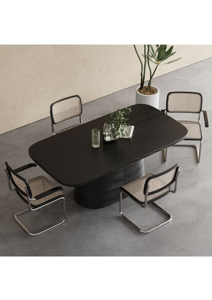 Barocco Italyan Still Oval Ahşap Yemek Masası 100X190