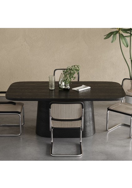Barocco Italyan Still Oval Ahşap Yemek Masası 100X190