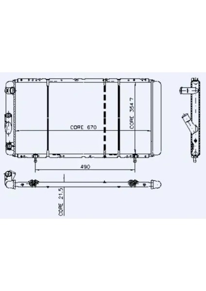 Motor Radyator R21 Optıma Manager Concorde (1 Sıra Cu+Pl) / (670X355X21,5)