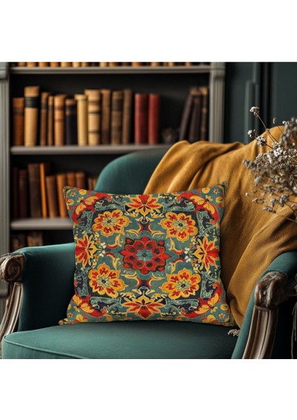 Retro Çiçek Desenli Kırlent Kılıfı fiyatları