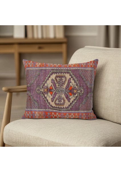 Geleneksel Anadolu Figürlü Kırlent Kılıfı Kare