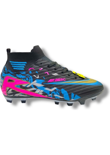 Çoraplı Unisex Krampon Halısaha & Çimsaha Ayakkabı Siyah Fuşya Desenli modelleri