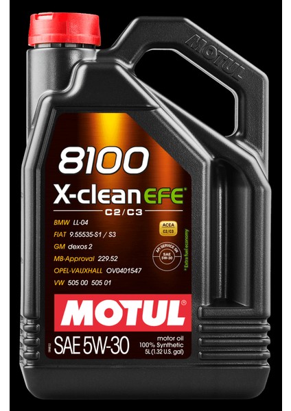 8100 X-Clean Efe 5W-30 5 Lt Motor Yağı