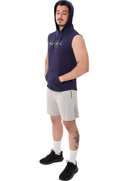 Icon Kapüşonlu Kolsuz T-Shirt Lacivert modelleri