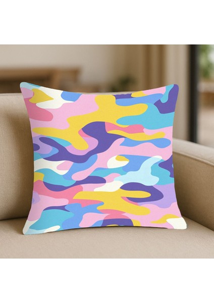 Rengarenk Kırlent Kılıfı – 43X43 Cm, Çift Taraflı, Fermuarlı, Yıkanabilir