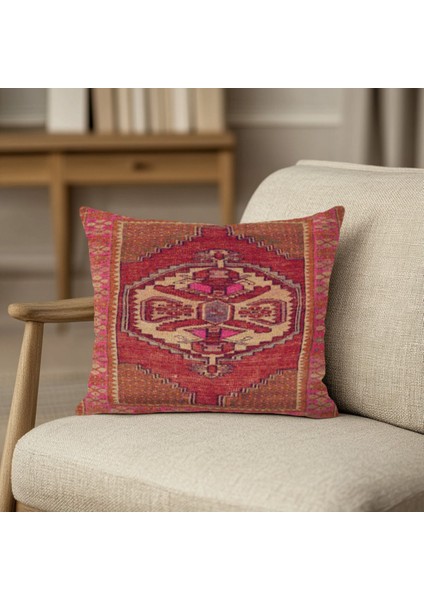 Çarpıcı Renkli Boho Kırlent Kılıfı Kare