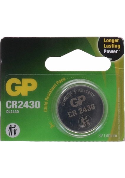 CR2430-C5 3V Lityum Düğme Pil 5'li Paket Gp CR2430 Pil 3V Smart Kumandalar Için Kumanda Pili Para Pil