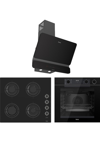 New Fryart & Steamart Cs Seriisi Ultra Sessiz Siyah Ankastre Set ( QEP64CS-CS205FA-D080-SA )