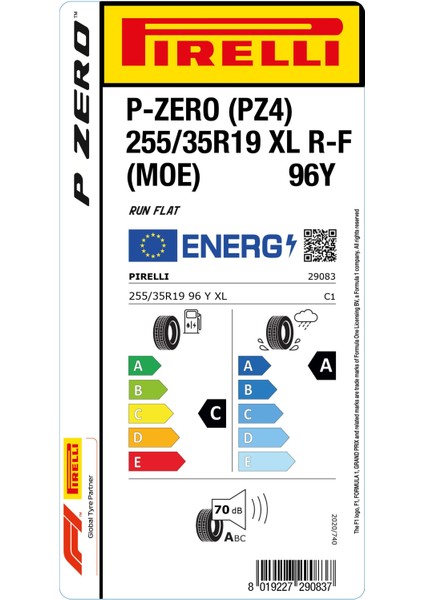 255/35 R19 96Y Xl Rft Moe P Zero Oto Yaz Lastigi (Üretim Yılı:2024) fiyatları