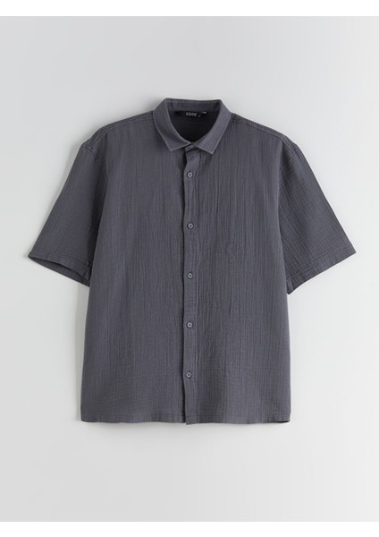 Yeni Sezon Rahat Kalip Muslin Erkek Gomlek - S56005Z8