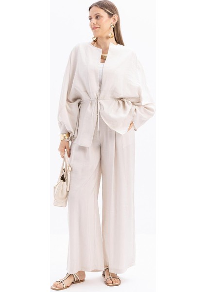 Taş-Belden Bağcıklı Modal Kimono