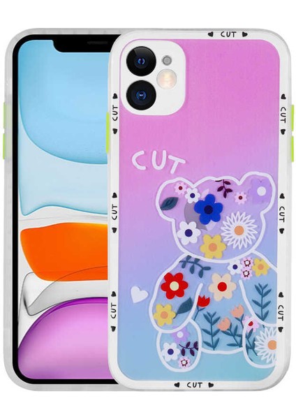 iPhone 11 Uyumlu Kamera Korumalı Desenli Sert Iktk Hess KAPAK-NO10