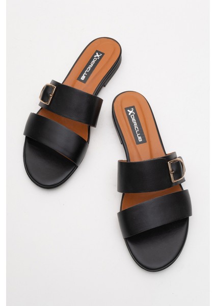 Rc 015 R005 Gerçek Deri Kadın Terlik Siyah indirimleri