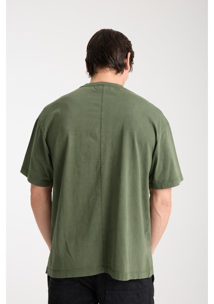 Erkek Pamuk Bisiklet Yaka Oversize T-Shirt - Yazlık Rahat ve Trendy Tarz fiyatları