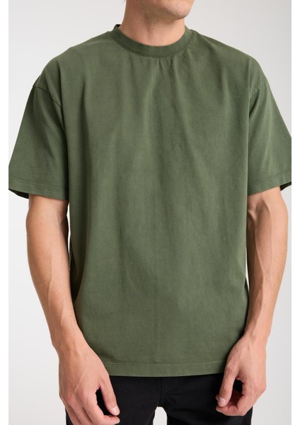Erkek Pamuk Bisiklet Yaka Oversize T-Shirt - Yazlık Rahat ve Trendy Tarz modelleri