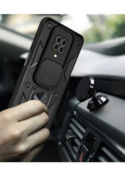 Xiaomi Redmi Note 9 Pro Kılıf Pars Lens Yüzüklü Silikon - Lacivert Bstmy