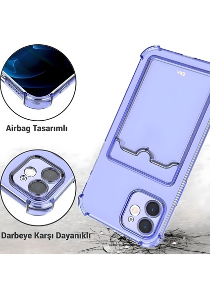 iPhone 15 Plus Uyumlu Kamera Korumalı Kartlıklı Köşeleri Airbag Tasarımlı Darbe Önleyici Şeffaf Silikon Kılıf indirimleri
