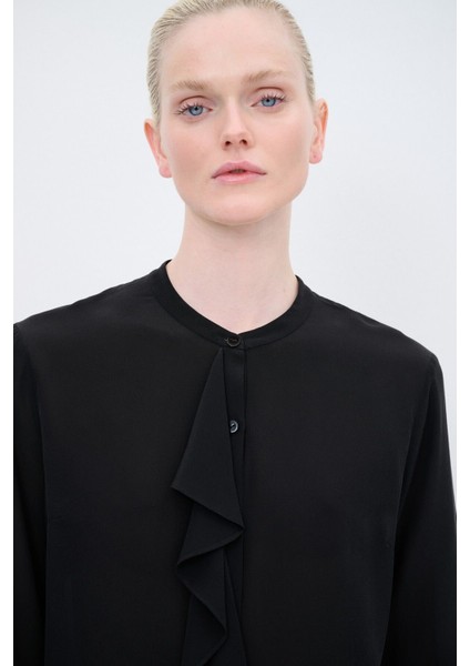 Volanlı Ipek Gömlek Siyah 13044963000 fiyatları