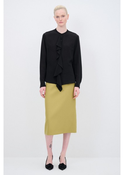 Volanlı Ipek Gömlek Siyah 13044963000 modelleri