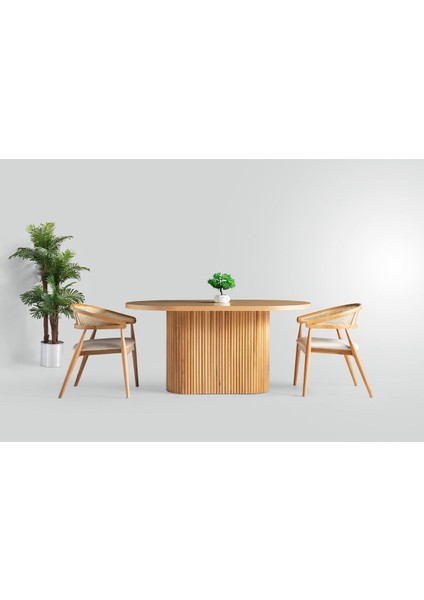 Terra Oval Natural Ahşap Bohem Masa 80X160 fiyatları