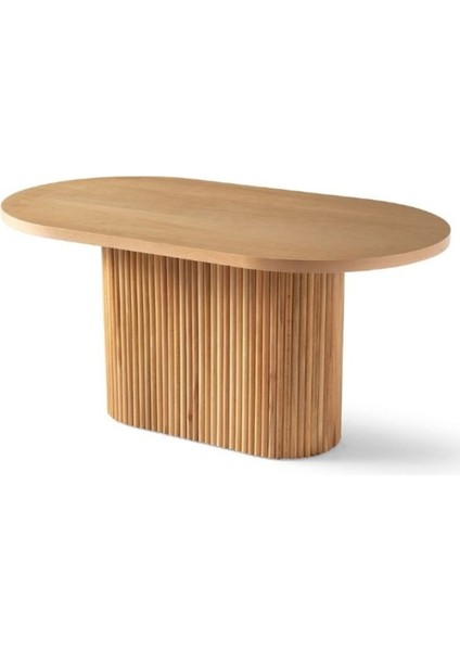 Terra Oval Natural Ahşap Bohem Masa 80X160
