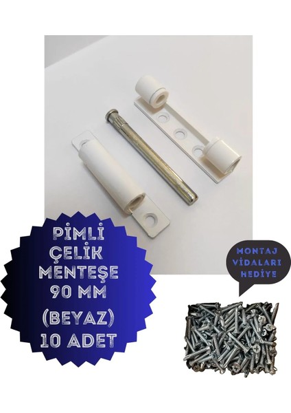 Pvc Pimapen Kapı Pencere Menteşesi Çelik 90MM Beyaz
