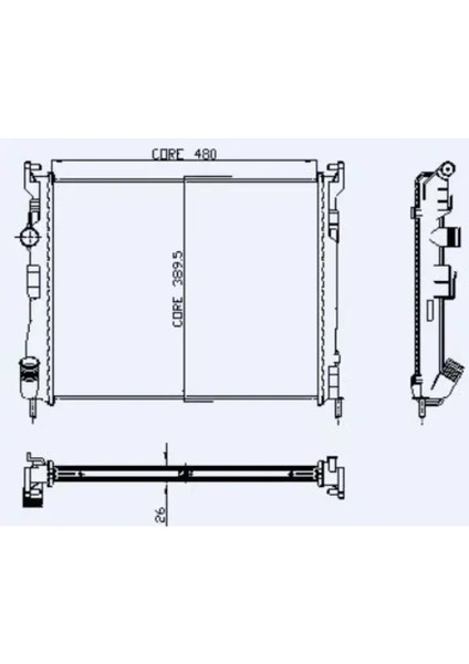 Motor Radyatoru Clıo Iı 1,5dcı / Tdı Mekanık (1 Sıra Alb) / (480X415X26)