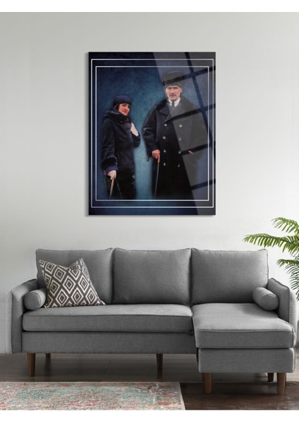 Atatürk Cam Tablo - Cam Tablolar - Atatürk Tablo - Atatürk Portresi - Atatürk Tablosu - ATA004