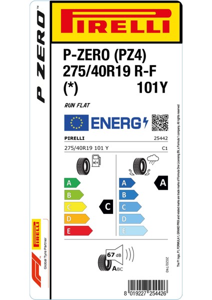 275/40 R19 101Y Rft * P Zero Oto Yaz Lastigi (Üretim Yılı:2023) fiyatları
