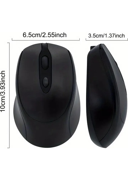 🖱️ 1200 Dpı Şarjlı Bluetooth + 2.4ghz Kablosuz Mouse | Type-C Girişli, Sessiz, Siyah Wireless