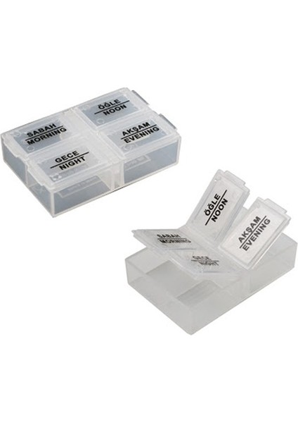 ® 4 Öğün Günlük Hap Saklama Taşıma Kutusu Hatırlatıcı indirimleri