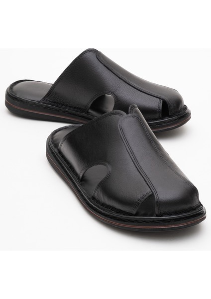 Erkek Önü Kapalı Terlik Gerçek Deri Dc 1165 Siyah fiyatları