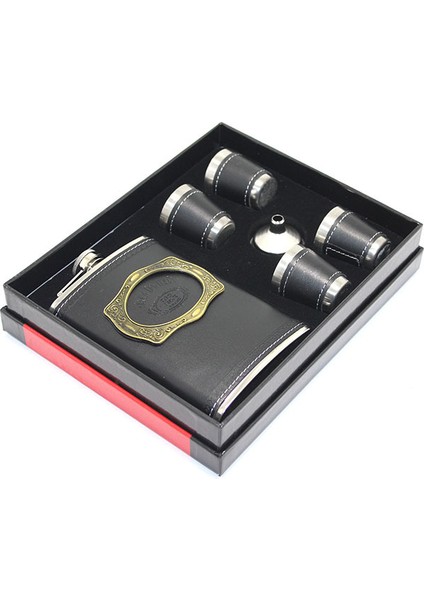 Paslanmaz Çelik 4 Shot Bardaklı Derili Matara Seti Model 3 fiyatları