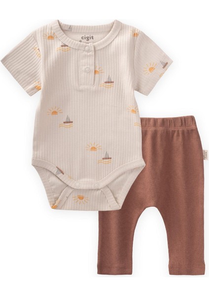 Desenli Zıbın Takım 0-3 Yaş Yelken Desen