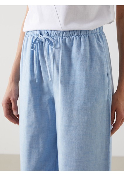 Yeni Sezon Beli Lastikli Keten Karisimli Kadin Pantolon - S5IK73Z8 modelleri