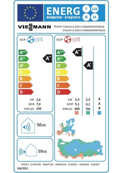Vitoclima 050-S/HE Pro+Plus 9000 Btu A++ Inverter Klima