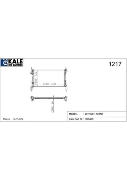 Motor Su Radyatoru Nemo Bıpper 1,3hdı 16V 75CV 12 Fıorıno 1,3jtd 07 (1 Sıra Alb Sıstem)