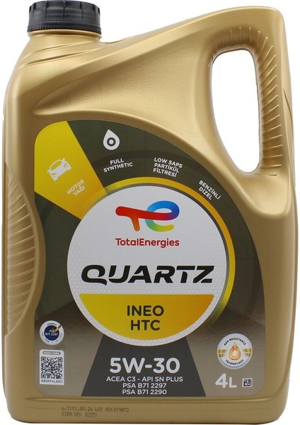 Quartz Ineo Htc 5W30 4 Lt Partiküllü Motor Yağı