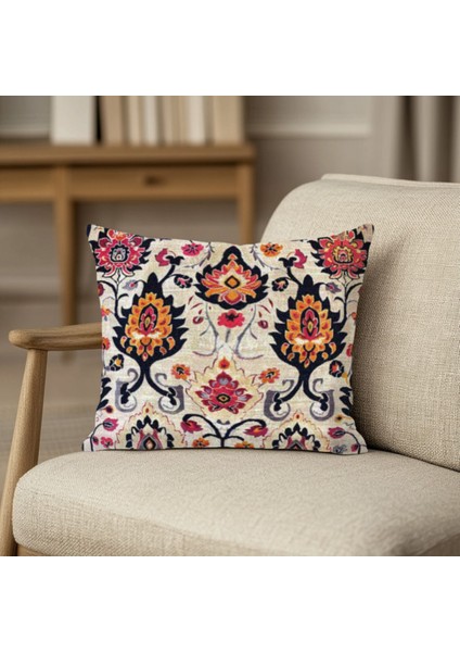 Desenli Dijital Baskılı Modern Kırlent Kılıfı Kare