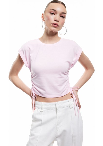 Yeni Sezon Kolsuz Bisiklet Yaka Büzgülü Crop Atlet