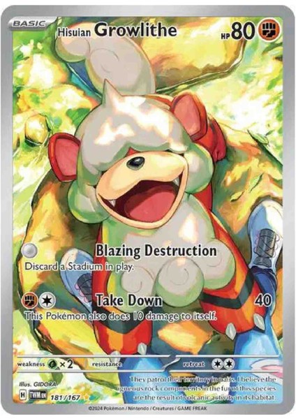 Hisuian Growlithe 181/167 Illustration Rare Oyun Kartı