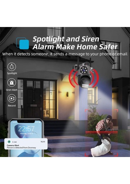 2 Kameralı 3 Ekranlı 6 Mp Wifi Hareket Algılamalı Alarmlı Wifi Kamera Yapay Zeka Tak Çalıştır O96M2VQVRS fiyatları