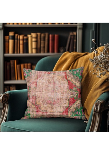 Otantik Desenli Kilim Baskı Kırlent Kılıfı Yastık
