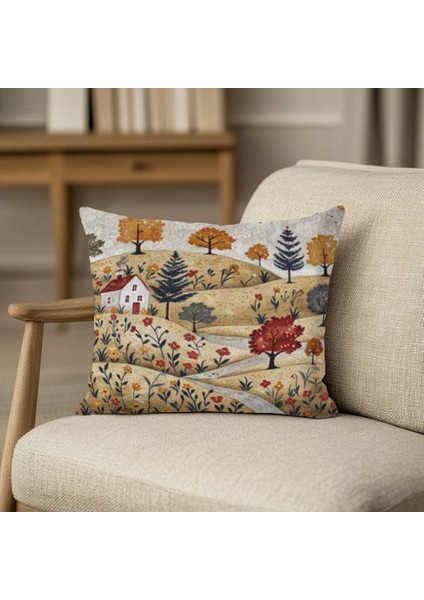 Modern Etnik Dokulu Kırlent Kılıfı Kare