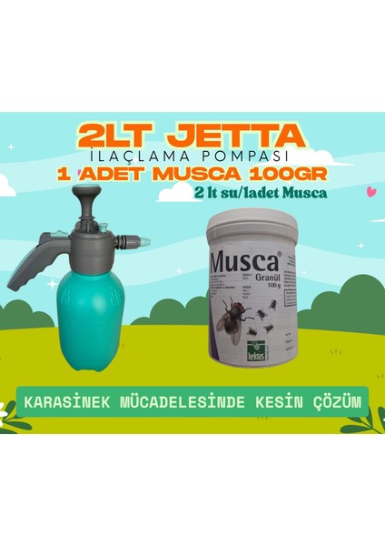 Jetta 2lt Ilaçlama Pompası - Musca Sp 100GR( Karasinek - Arı Haşere Öldürücü Suda Çözülebilir Toz )