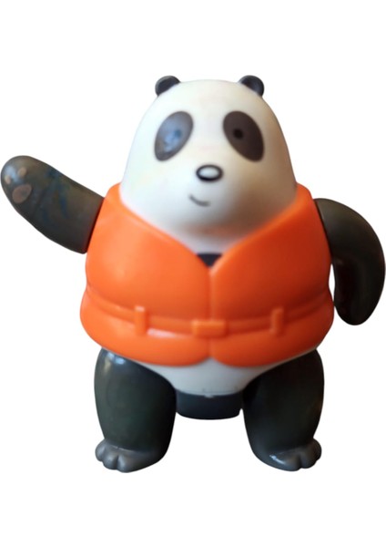 Vintage Orijinal Yelekli Panda Figür Oyuncak & 7 cm